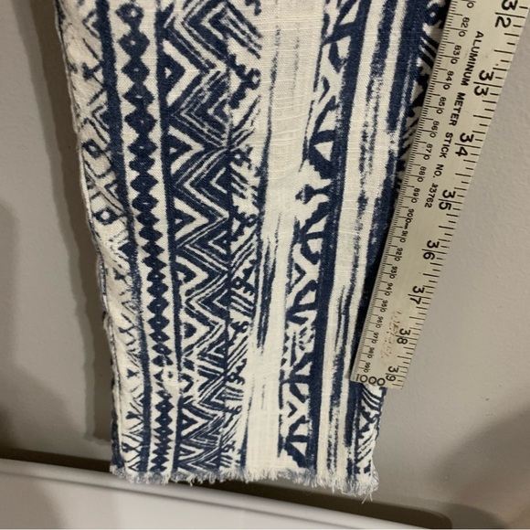 Cali1850 Los Angeles Linen‎ blend blue and white pant. Size M - Picture 8 of 10